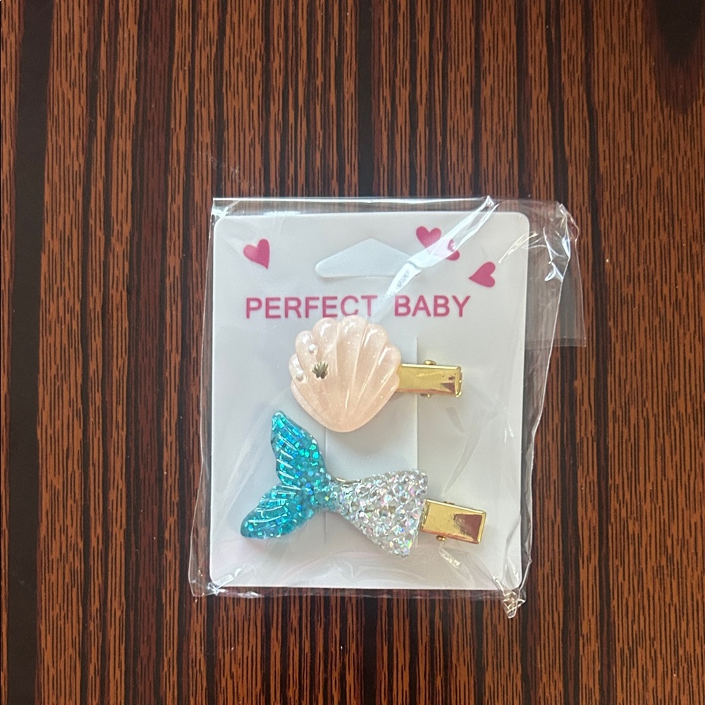 Perfect Baby Shell and Mermaid Tail Hair Clips